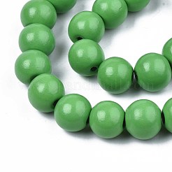Brins de perles de bois naturel peintes à la bombe&nbsp;WOOD-S053-56A