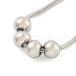 Colliers pendentifs en acier inoxydable 304 à perles rondes anti-ternissement pour femmes&nbsp;NJEW-G137-01P