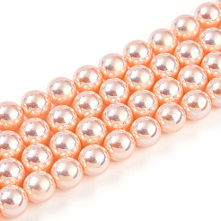 Brins de perles de verre nacrées plaquées UV&nbsp;GLAA-F128-01B-T7