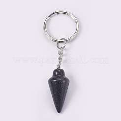 Porte-clés synthétique goldstone bleu&nbsp;KEYC-P041-A09
