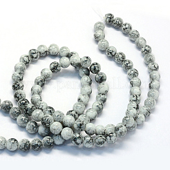 Chapelets de perles en verre rondes verre imprimés&nbsp;DGLA-Q019-8mm-42