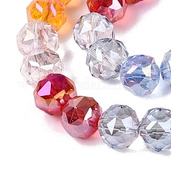 Chapelets de perles en verre transparent électrolytique&nbsp;EGLA-Q135-8MM-C01