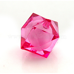 Смешанный цвет прозрачные акриловые граненый куб бусы X-TACR-Y03BC-16mm