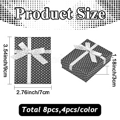 8 шт. 2-цветные картонные коробки для ювелирных изделий в горошек&nbsp;CBOX-YW0001-06