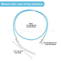 Изготовление ожерелий из вощеного хлопкового шнура 10 цвета&nbsp;MAK-YW0001-17A