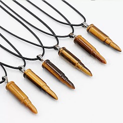 Кулон в форме пули из натурального тигрового глаза&nbsp;QC5862