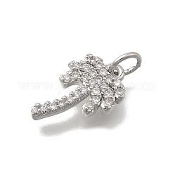 Латунные микропаве прозрачные подвески с фианитом&nbsp;KK-D431-054P