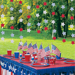 5 шт. Звездные бумажные флаги-баннеры&nbsp;DIY-SP0003-82C