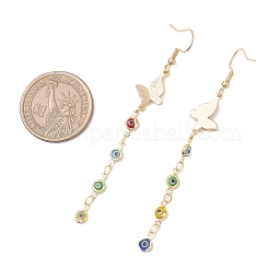 Комплекты из серег и ожерелий ручной работы с элементами лэмпворка от сглаза и латунной фурнитурой SJEW-JS01350-03