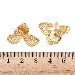 Серьги-гвоздики в форме листьев из латуни EJEW-D337-11G