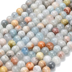 Природные Аквамарин бисер нитей&nbsp;G-F591-29A-8mm