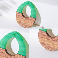 Прозрачные и непрозрачные подвески из смолы и ореха&nbsp;RESI-SZ0001-05