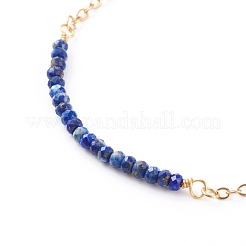 Bracelets de perles en lapis-lazuli naturel avec pierre de naissance d'août&nbsp;BJEW-JB06092-08