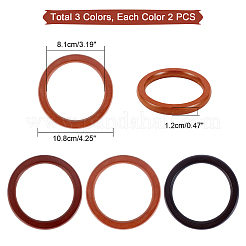 6pcs 3 couleurs poignée de sac en bois&nbsp;FIND-WR0001-17