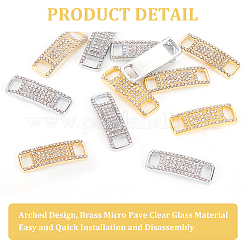 12 шт. 2-х цветные латунные подвески-коннекторы из микропаве из прозрачного стекла&nbsp;FIND-AR0002-40