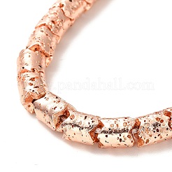 Fili di perle di roccia lavica naturale elettrodeposta&nbsp;G-G984-03RG
