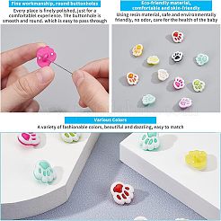 アクリルシャンクボタン  1穴  染め  足  ミックスカラー  19x17x8mm  穴：4x2mm  9色  20個/カラー  180個/箱&nbsp;BUTT-FH0001-001