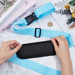 ポリエステル＆ポンポンビーチチェアストラップ  折りたたみ椅子、バックパック、キャンプ用椅子の持ち運び用  ディープスカイブルー  1220~2000x37~70mm&nbsp;FIND-WH20023-096D