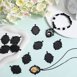 24 Stück ovale Cabochon-Fassungen für Anhänger aus Legierung&nbsp;FIND-SC0009-95