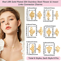 48 Stück 6 Stile 304 Edelstahlglieder&nbsp;STAS-BBC0010-78