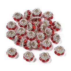 Акриловые бусины-рондели со стразами OACR-S048-02A