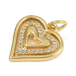 Латунные микропаве прозрачные подвески с фианитом&nbsp;KK-Z123-07G