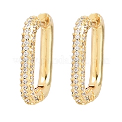 Прямоугольные латунные серьги-гвоздики с прозрачными кубическими циркониями&nbsp;EJEW-A156-12B-G