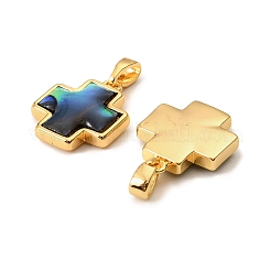 Подвески-крестики из натуральной ракушки пауа&nbsp;KK-G538-31G