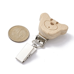 Железные зажимы для удостоверений личности с деревянным животным JEWB-BR00127-05