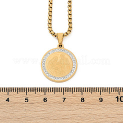 Мужские ожерелья с цепочкой из нержавеющей стали 201 с микропаве из прозрачных кубических цирконий NJEW-S387-03G