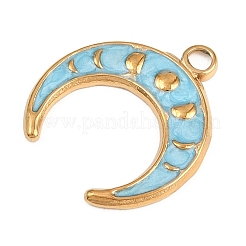 Pendentifs en acier inoxydable 304 avec émail bleu&nbsp;STAS-E524-08G
