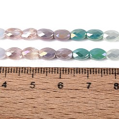 Stränge aus galvanisierter Jade-Imitation und undurchsichtigen sowie transparenten Glasperlen&nbsp;EGLA-Q135-4x6MM-01D