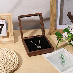 Aufbewahrungsboxen für Halsketten aus Holz mit Sichtfenster und Magnetdeckel&nbsp;CON-WH0107-106