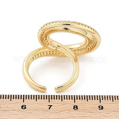 Messing-Manschettenringe mit Mikropflaster und klaren Zirkonia für Damen und Herren&nbsp;RJEW-Z080-04G