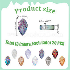 260шт 13 цвета гальванические стеклянные бусины EGLA-GA0001-26