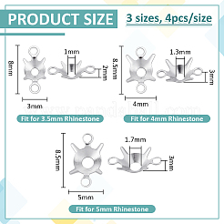 12 шт. оправа для когтей из стерлингового серебра со стразами&nbsp;STER-BC0003-82