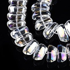 Прозрачные стеклянные бусины гальваническим пряди&nbsp;EGLA-N012-12