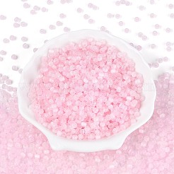 ドローベンチスタイルのガラスシードビーズ  ラウンド  模造キャットアイビーズ  丸い穴  パールピンク  4x3mm  穴：1.4~1.8mm  約7500個/ポンド&nbsp;SEED-N008-11B