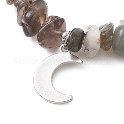 2 шт. браслеты с подвесками из нержавеющей стали в виде солнца и луны&nbsp;BJEW-JB12922