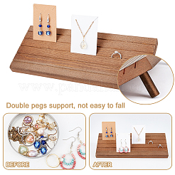 5-слотовая деревянная подставка для серег с наклоном назад&nbsp;EDIS-WH0021-36B