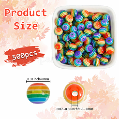 500 шт. Прозрачные бусины из смолы в полоску RESI-PA0001-10