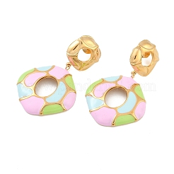 Женские серьги-гвоздики из нержавеющей стали 304 с эмалью&nbsp;EJEW-F353-01G-01