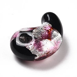 Светящиеся бусины лэмпворк ручной работы из серебряной фольги LAMP-F022-05C