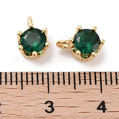 Breloques en laiton avec zircone cubique de micro pave&nbsp;KK-C051-39G-06
