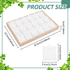 18 сетчатый бамбуковый подвесной дисплей-поднос с демонстрационными карточками из искусственной кожи&nbsp;ODIS-WH0086-091B-02