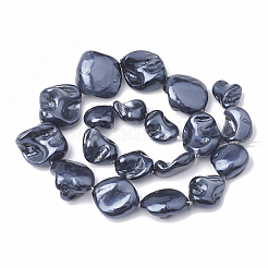 シェルパールビーズ連売り  洗練された  ナゲット  スレートグレイ  15~25x10~26x5~16mm  穴：1mm  約18個/連  14.96インチ&nbsp;X-BSHE-Q031-15A