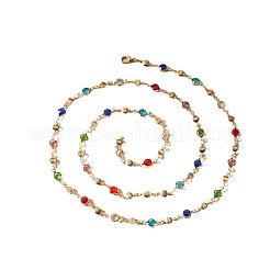 Сплав цветные стразы плоские круглые длинные y ожерелья для женщин WGFA4F3-01