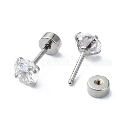 Накладные беруши из нержавеющей стали 304 с кристаллами и стразами&nbsp;STAS-C089-04C-P