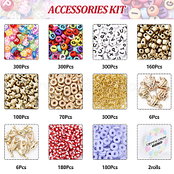 Наборы для изготовления браслетов из полимерной глины и пластиковых бусин ccb своими руками&nbsp;DIY-YW0010-38