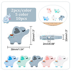 10 шт. 5 цвета пищевые экологически чистые силиконовые бусины SIL-CA0001-47